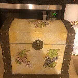 Vintage Style Decorative Chest with Grape Design